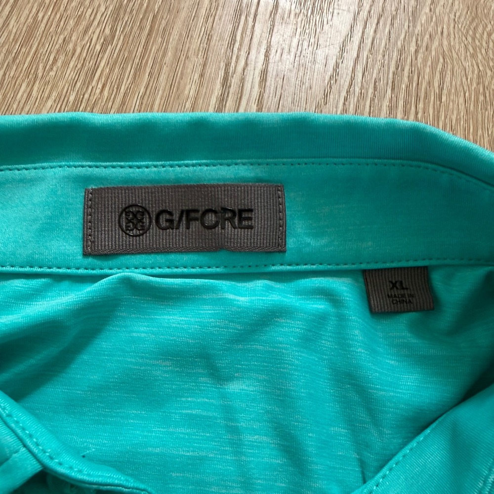 G/FORE LS Golf Polo Shirt Mens XL "SRMEL" Turquoise UPF 50+ Performance - Picture 5 of 9